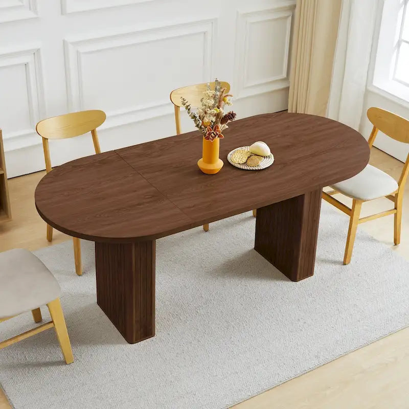 Oval Wood 70.86 in. Dining Table Seats 4-6