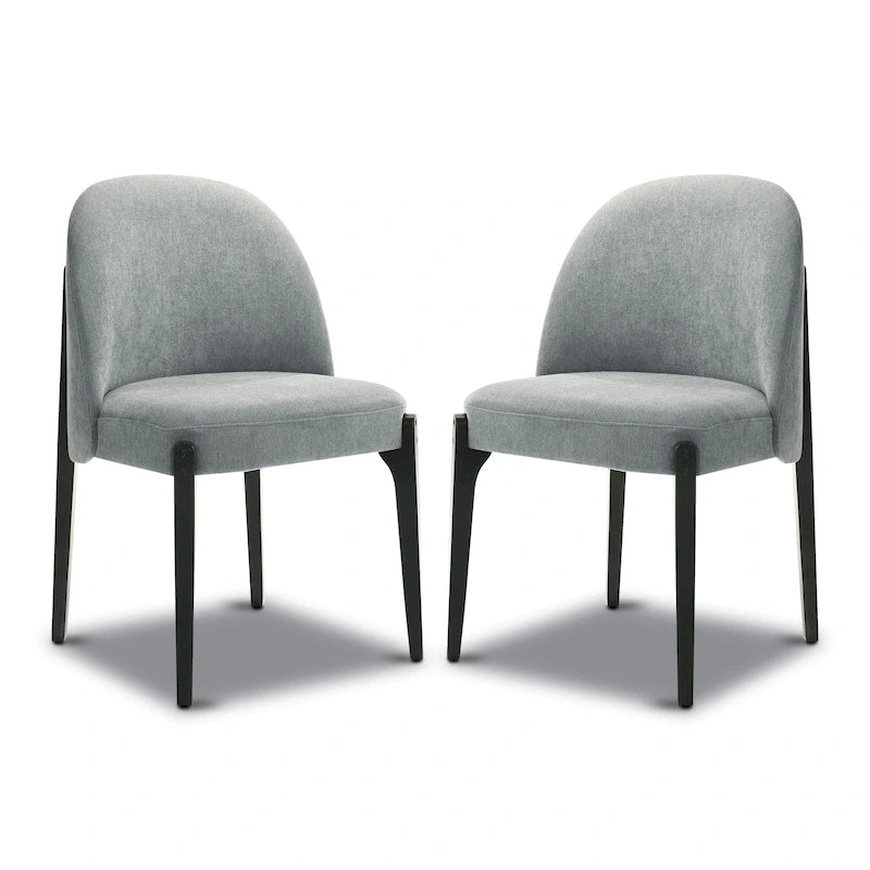 Poly & Bark Pietta Dining Chair (Set of 2) - Durable Fabric with Solid Wood Legs