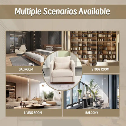 Swivel Barrel Chair, Comfy Round Accent Sofa Chair for Living Room, 360 Degree Swivel Barrel Club Chair