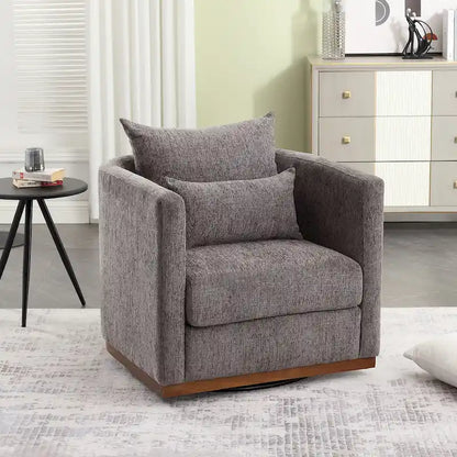Swivel Barrel Chair, Comfy Round Accent Sofa Chair for Living Room, 360 Degree Swivel Barrel Club Chair