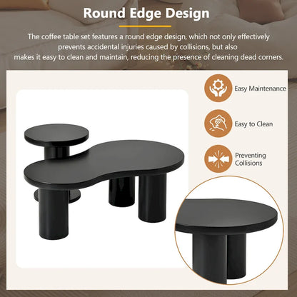 Cloud Coffee Table with Round Small Side Table