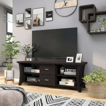 Lynarra Contemporary 2-Drawer TV Console with Open Shelving by Furniture of America