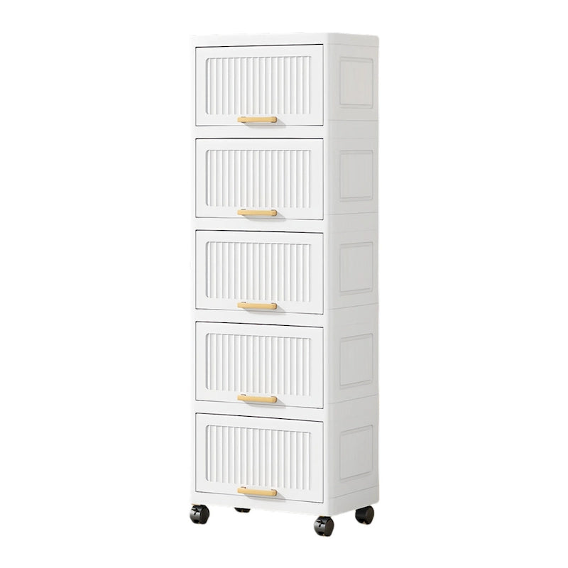 Kitchen Cabinet, Flip Open Storage Box With Wheels, Movable Storage Cabinet, Kitchen Shelf, Movable Storage Box-White