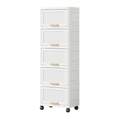 Kitchen Cabinet, Flip Open Storage Box With Wheels, Movable Storage Cabinet, Kitchen Shelf, Movable Storage Box-White