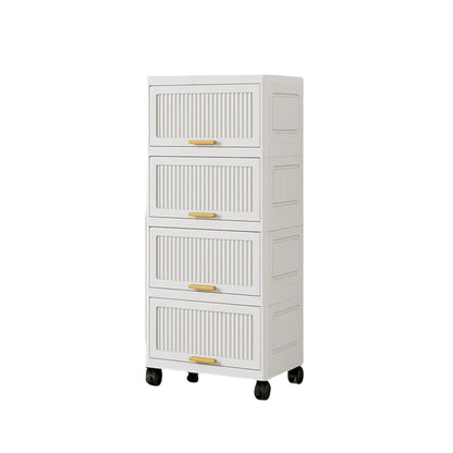 Kitchen Cabinet, Flip Open Storage Box With Wheels, Movable Storage Cabinet, Kitchen Shelf, Movable Storage Box-White
