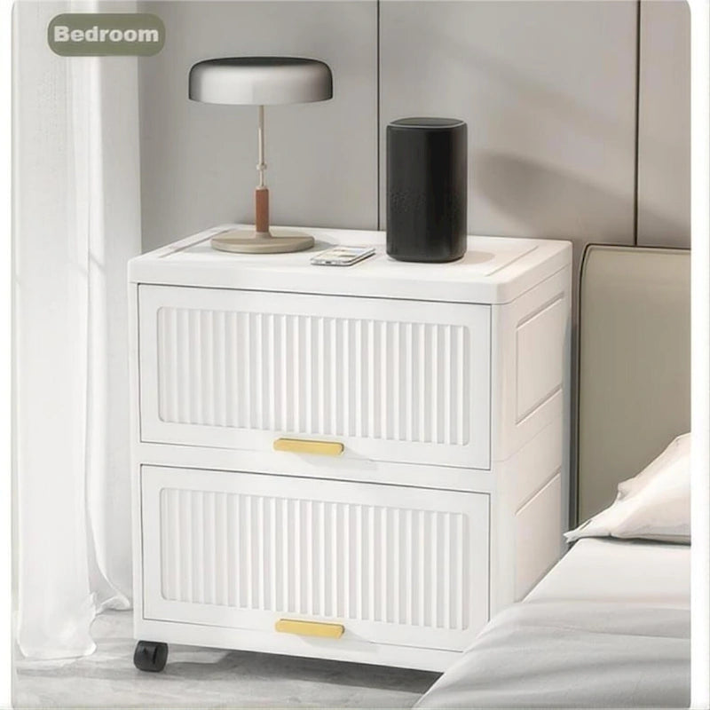 Kitchen Cabinet, Flip Open Storage Box With Wheels, Movable Storage Cabinet, Kitchen Shelf, Movable Storage Box-White