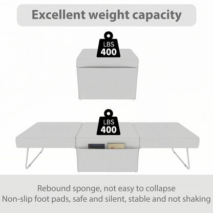 Convertible 4 in 1 Folding Ottoman Sleeper Bed