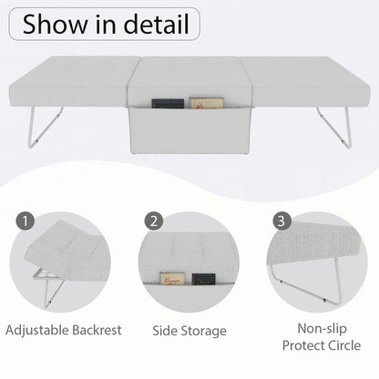 Convertible 4 in 1 Folding Ottoman Sleeper Bed