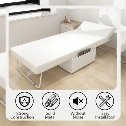 Convertible 4 in 1 Folding Ottoman Sleeper Bed