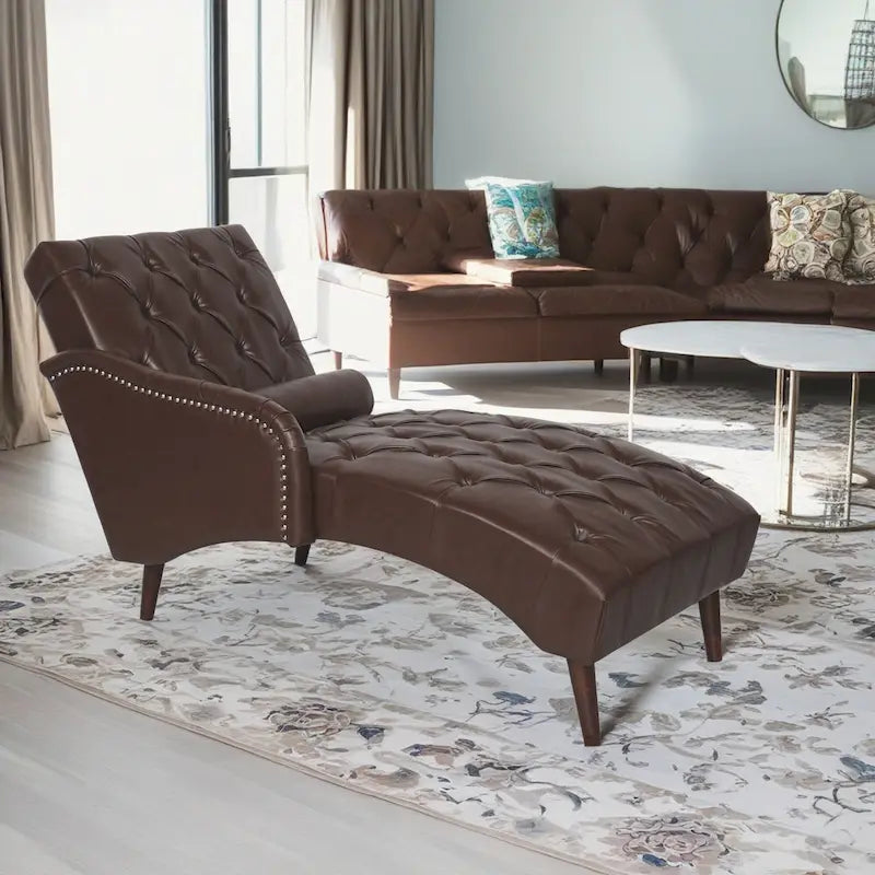Christopher Knight Home - Isabella Indoor Chaise Lounge Armchair with Pillow and Solid Wood Legs