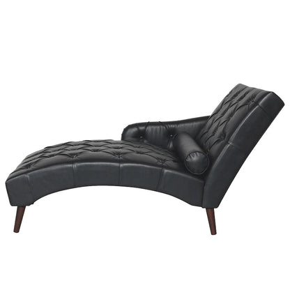 Christopher Knight Home - Isabella Indoor Chaise Lounge Armchair with Pillow and Solid Wood Legs