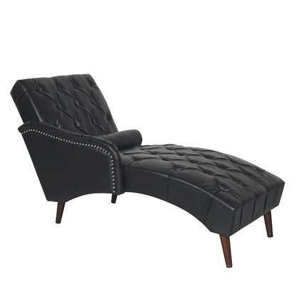 Christopher Knight Home - Isabella Indoor Chaise Lounge Armchair with Pillow and Solid Wood Legs