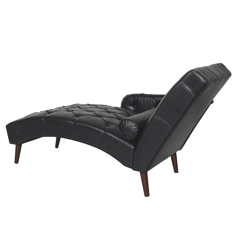 Christopher Knight Home - Isabella Indoor Chaise Lounge Armchair with Pillow and Solid Wood Legs