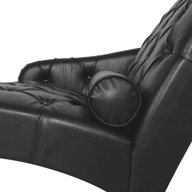 Christopher Knight Home - Isabella Indoor Chaise Lounge Armchair with Pillow and Solid Wood Legs