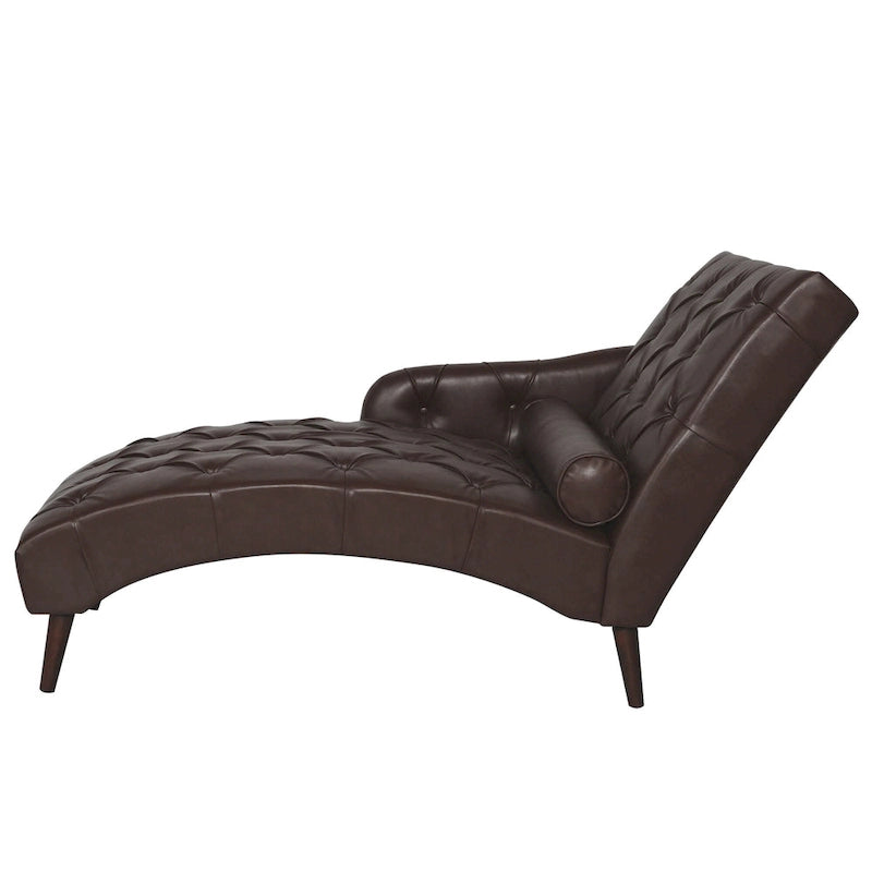 Christopher Knight Home - Isabella Indoor Chaise Lounge Armchair with Pillow and Solid Wood Legs