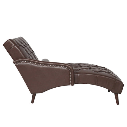 Christopher Knight Home - Isabella Indoor Chaise Lounge Armchair with Pillow and Solid Wood Legs