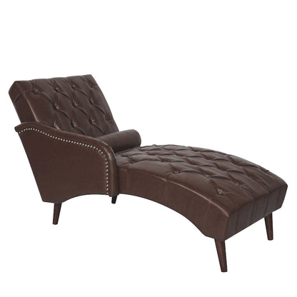 Christopher Knight Home - Isabella Indoor Chaise Lounge Armchair with Pillow and Solid Wood Legs