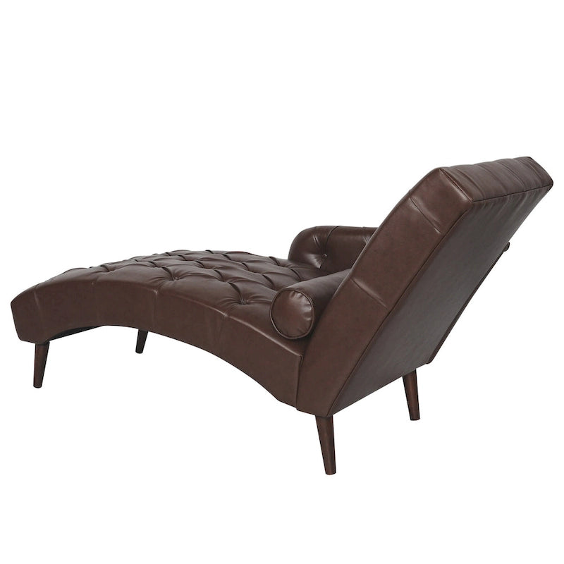Christopher Knight Home - Isabella Indoor Chaise Lounge Armchair with Pillow and Solid Wood Legs
