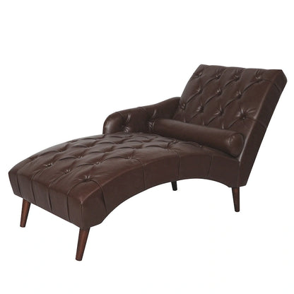 Christopher Knight Home - Isabella Indoor Chaise Lounge Armchair with Pillow and Solid Wood Legs