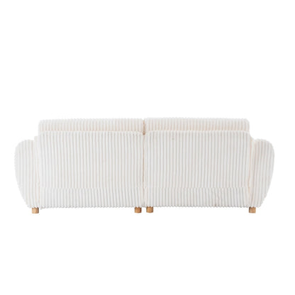 84.4 Corduroy 3-Seater Sofa with Solid Wood Frame, Comfortable Cushions