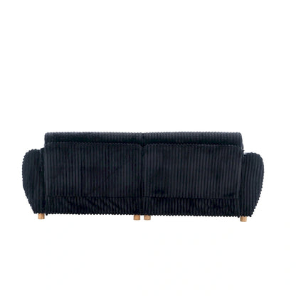 84.4 Corduroy 3-Seater Sofa with Solid Wood Frame, Comfortable Cushions