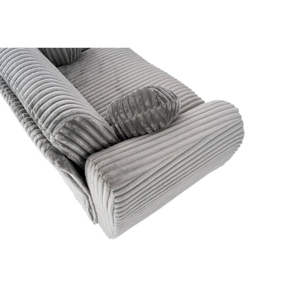 84.4 Corduroy 3-Seater Sofa with Solid Wood Frame, Comfortable Cushions