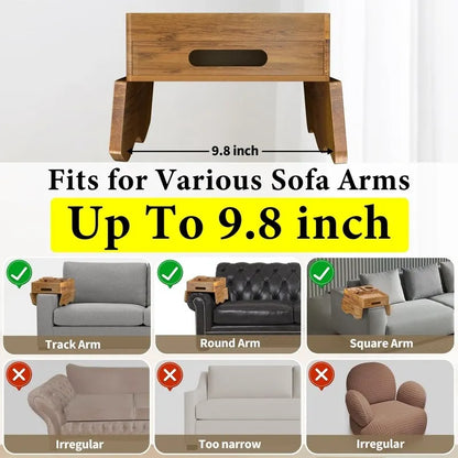 Couch Cup Holder Tray - 13.9L x 9.8W x 3H