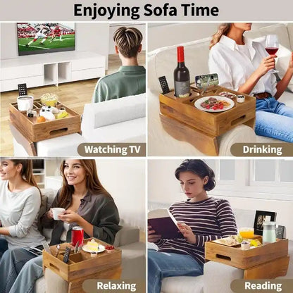 Couch Cup Holder Tray - 13.9L x 9.8W x 3H