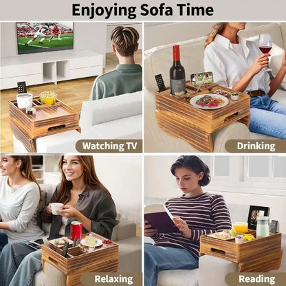 Couch Cup Holder Tray - 13.9L x 9.8W x 3H