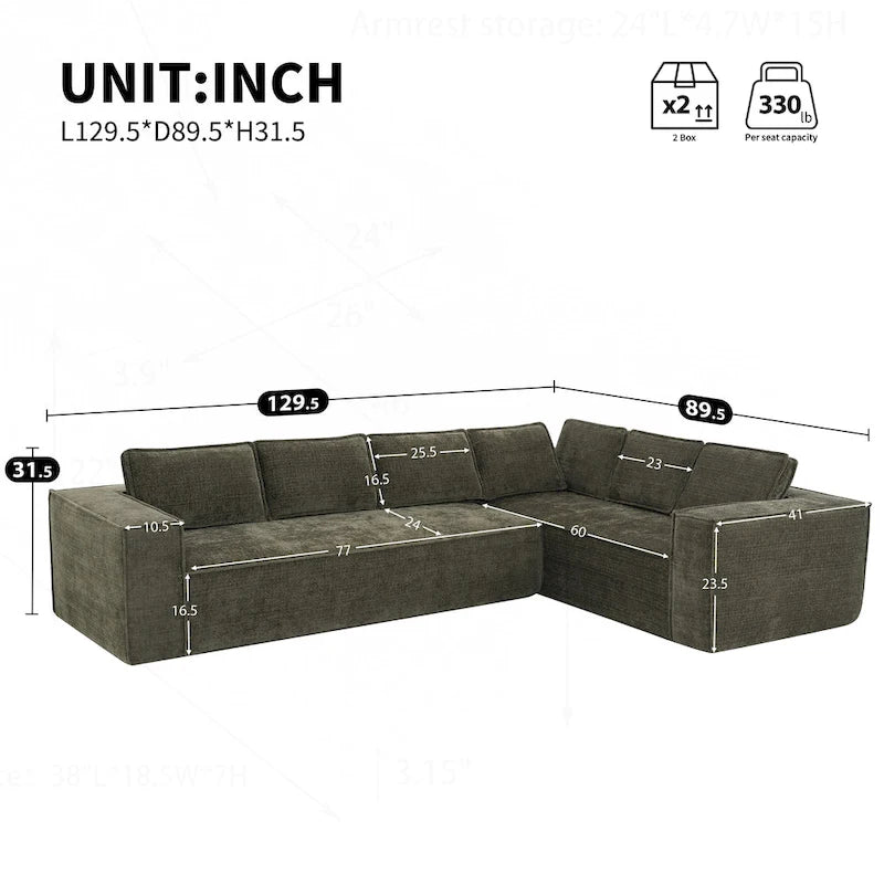 Minimalist Modular Sofa with Advanced Materials for Comfort and Style