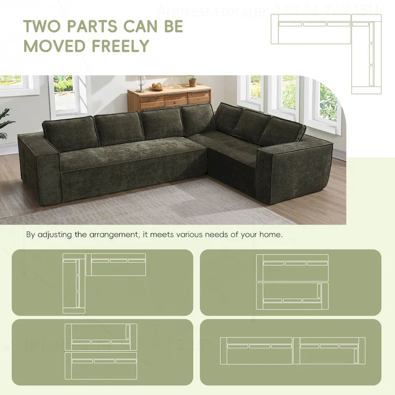 Minimalist Modular Sofa with Advanced Materials for Comfort and Style