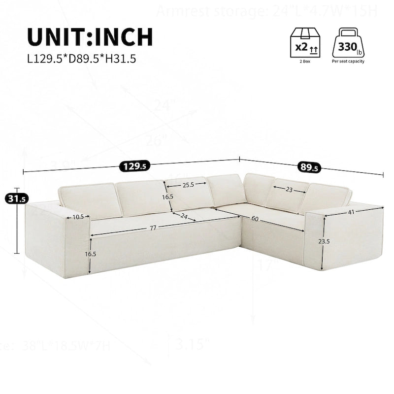 Minimalist Modular Sofa with Advanced Materials for Comfort and Style