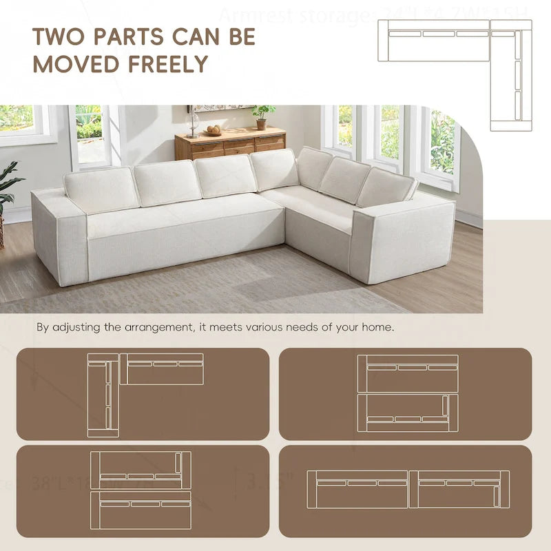 Minimalist Modular Sofa with Advanced Materials for Comfort and Style