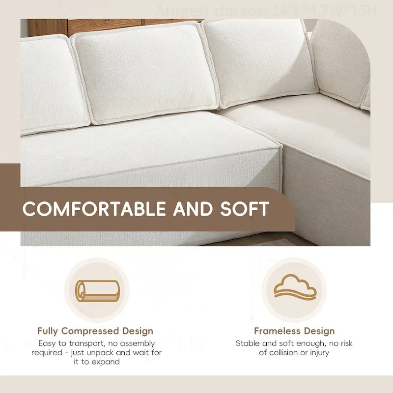 Minimalist Modular Sofa with Advanced Materials for Comfort and Style