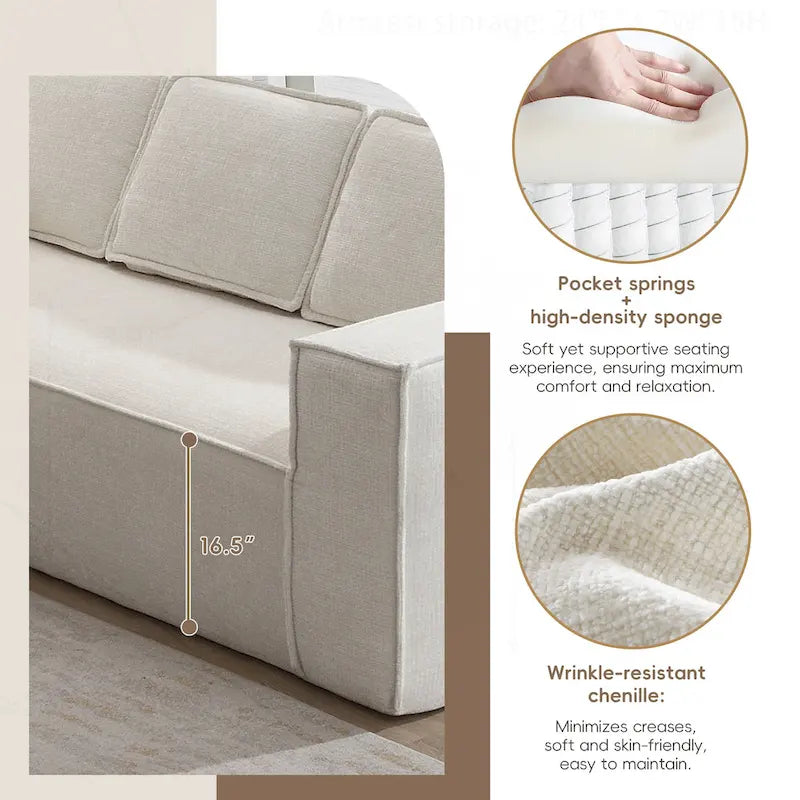 Minimalist Modular Sofa with Advanced Materials for Comfort and Style