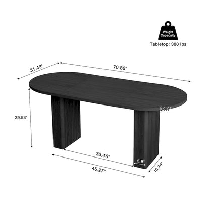 Oval Wood 70.86 in. Dining Table Seats 4-6