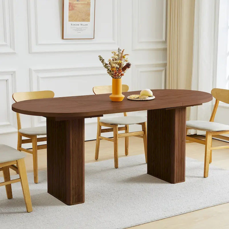 Oval Wood 70.86 in. Dining Table Seats 4-6