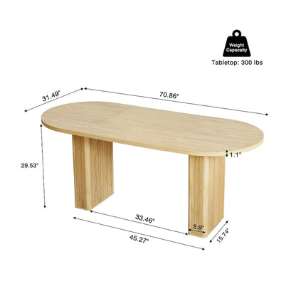 Oval Wood 70.86 in. Dining Table Seats 4-6