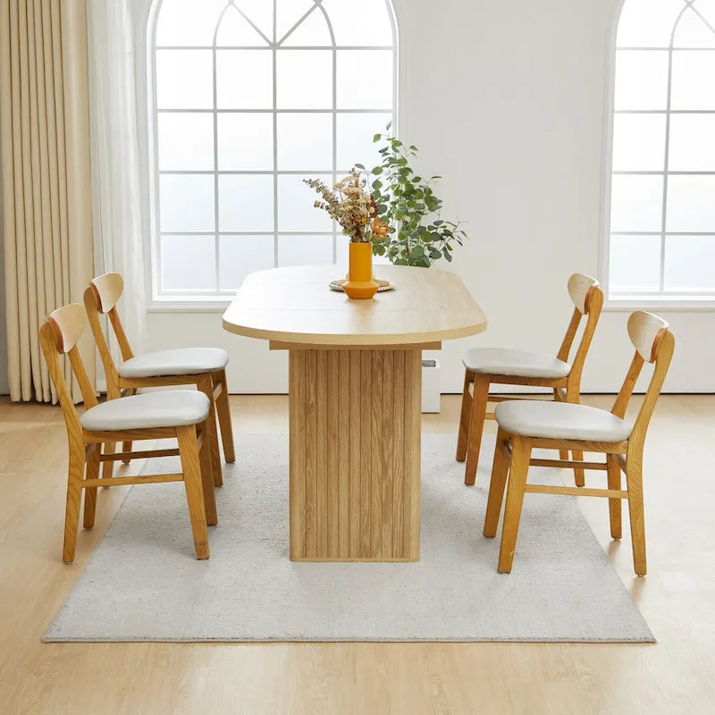 Oval Wood 70.86 in. Dining Table Seats 4-6