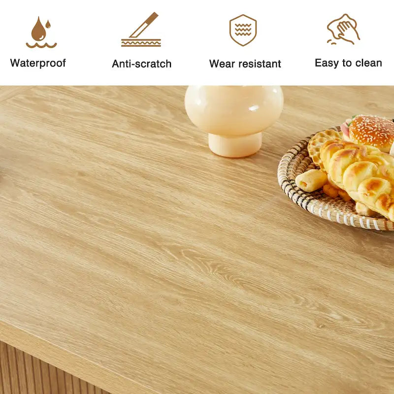 Oval Wood 70.86 in. Dining Table Seats 4-6