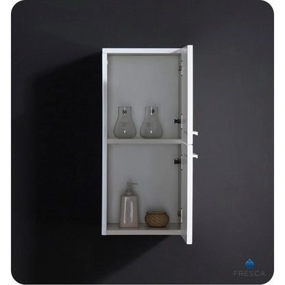 Fresca 27 Wall Mounted Bathroom Linen Cabinet with Two Storage Areas