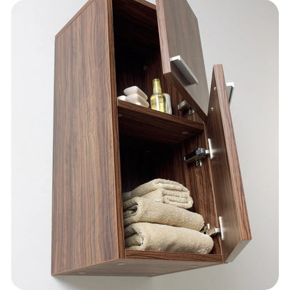 Fresca 27 Wall Mounted Bathroom Linen Cabinet with Two Storage Areas