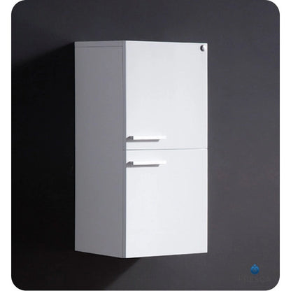 Fresca 27 Wall Mounted Bathroom Linen Cabinet with Two Storage Areas