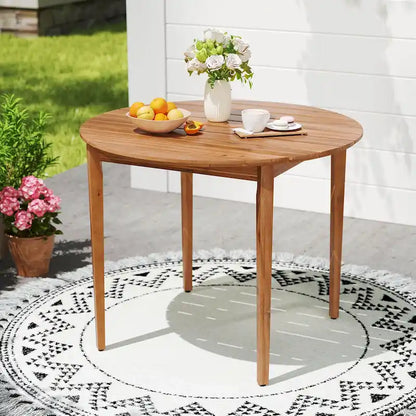 Costway Round Outdoor Dining Table for 4 People 36 inch Acacia Wood - See Details