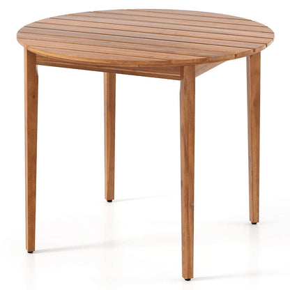 Costway Round Outdoor Dining Table for 4 People 36 inch Acacia Wood - See Details
