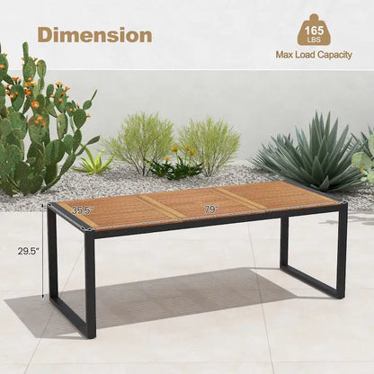 Costway 79 Acacia Wood 8-Person Patio Table with 1.9 Umbrella Hole, - See Details