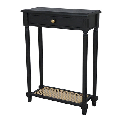 Lenora 1-drawer Solid Wood Console Accent Table with Cane Shelf by East at Main