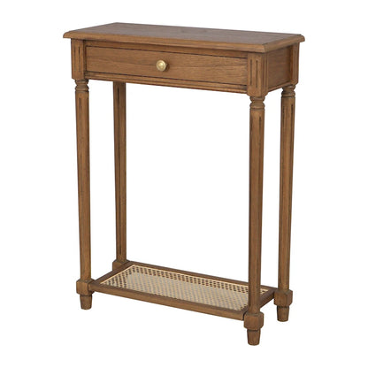 Lenora 1-drawer Solid Wood Console Accent Table with Cane Shelf by East at Main