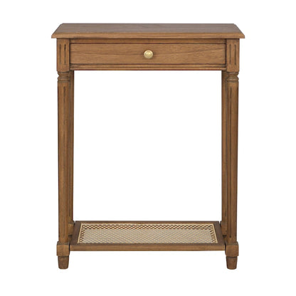 Lenora 1-drawer Solid Wood Console Accent Table with Cane Shelf by East at Main