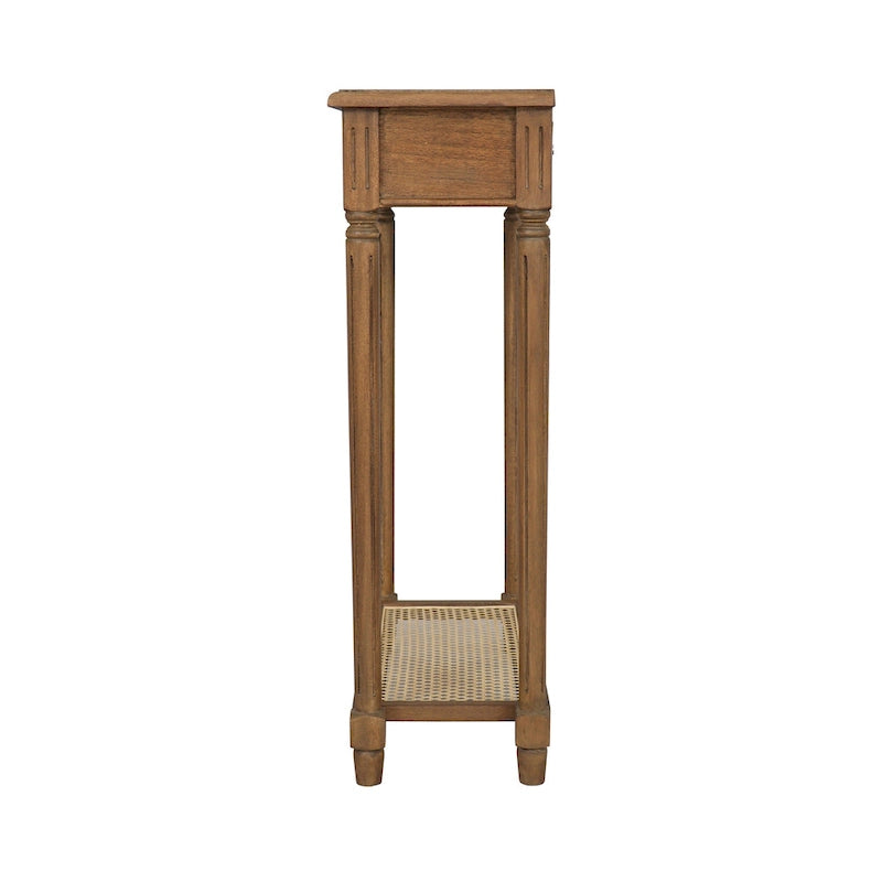 Lenora 1-drawer Solid Wood Console Accent Table with Cane Shelf by East at Main